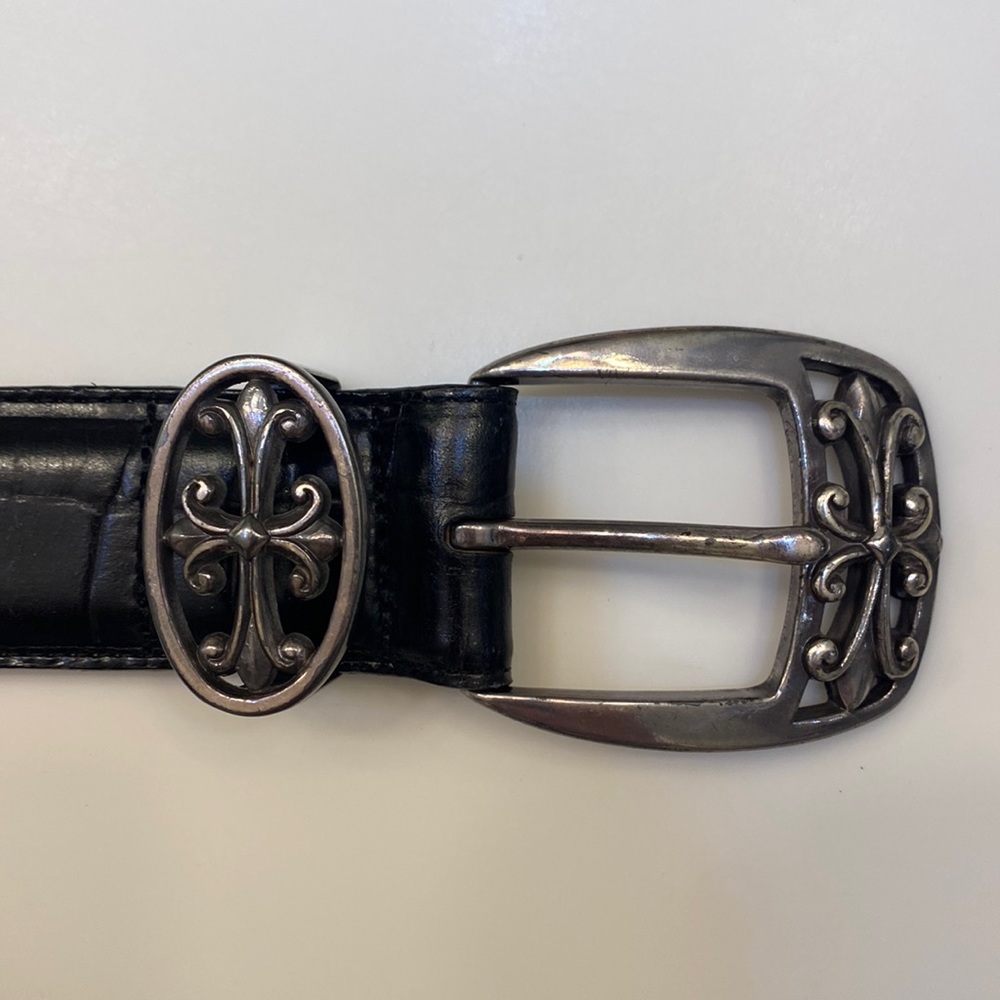 Brighton Black Leather Belt with Silver Buckle